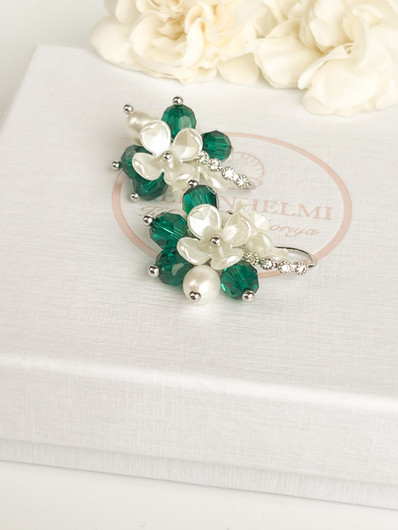 Daira Silver Emerald korvakorut