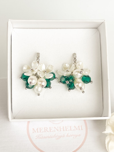 Daira Silver Emerald korvakorut