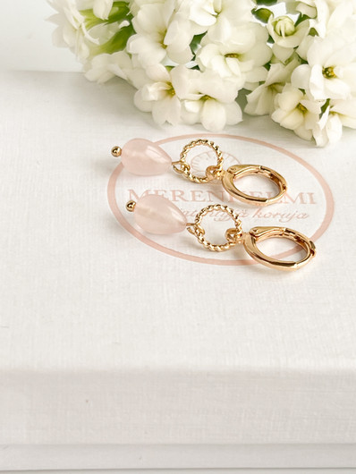 Alina ruusukvartsi korvakorut