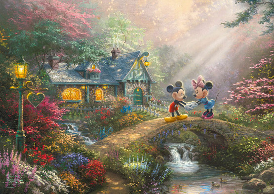 Thomas Kinkade: Disney Mickey and Minnie Sweetheart Bridge, 500 palaa