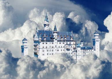 Neuschwanstein Castle in Clouds, 500 palaa