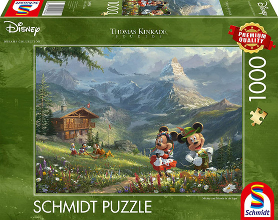 Thomas Kinkade: Disney, Mickey & Minnie in the Alps, 1000 palaa