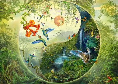 Silvia Christoph: Yin & Yang In the forest of hummingbirds, 1000 palaa