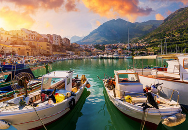 Port and Fishing Boats - Sicily, 1000 palaa