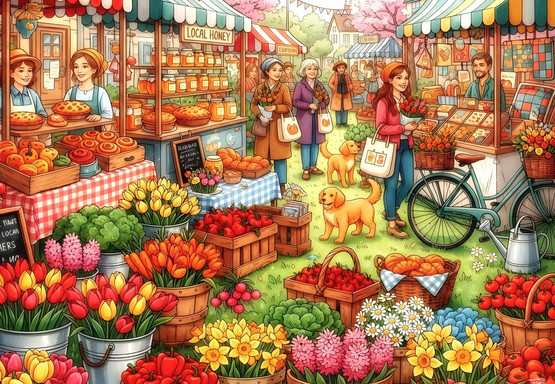 Colorful Farmers Market, 1000 palaa