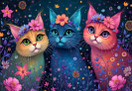 Trio of Dreaming Cats, 1000 palaa