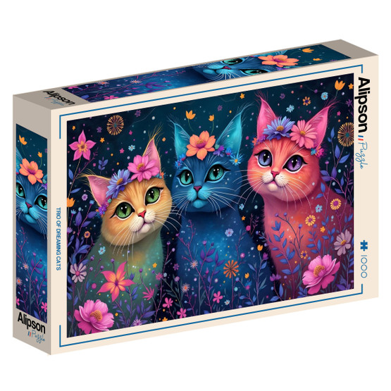 Trio of Dreaming Cats, 1000 palaa