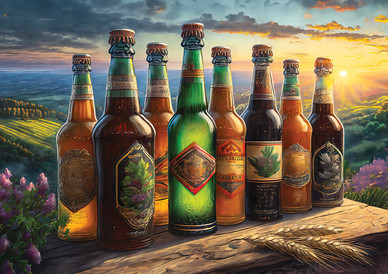 Retro Beer Bottles, 1000 palaa