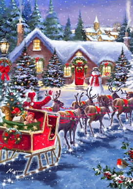 Santa And Sleigh, 1000 palaa