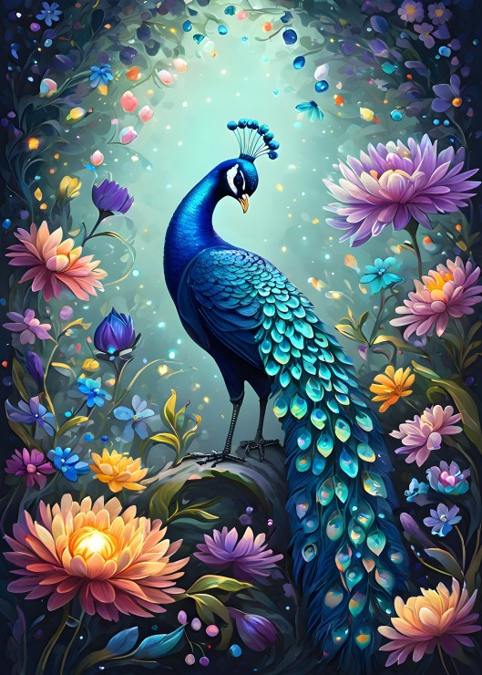 Flowers & Peacock, 500 palaa