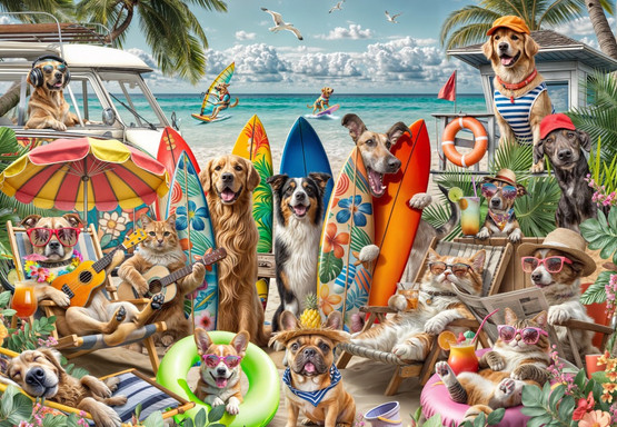 Dogs and Cats at the Beach, 1000 palaa