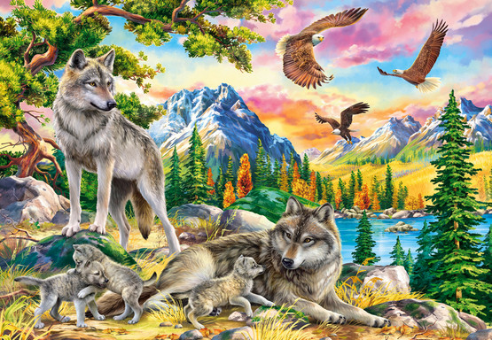 Wolf Family and Eagles, 1000 palaa