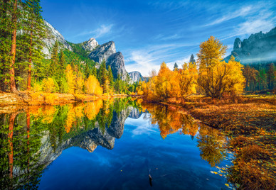 The Three Brothers, Yosemite National Park, USA, 1000 palaa