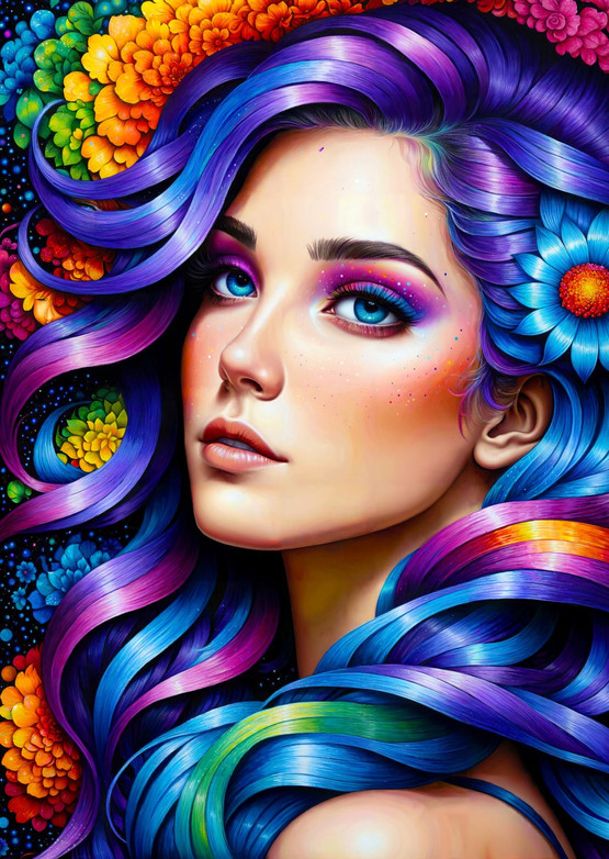 Rainbow Flower Portrait, 1000 palaa
