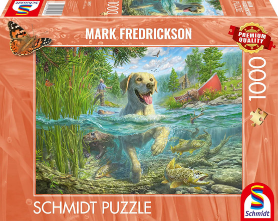Mark Frederickson: Dog Love, Yellow Labrador on Fish Hunt, 1000 palaa
