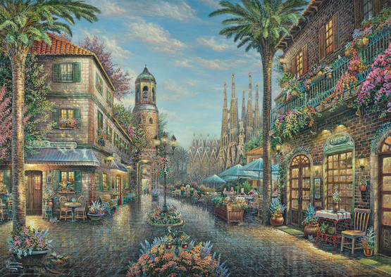 Thomas Kinkade: Spanish Street Cafe, 1000 palaa