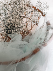 *Lievä II-laatu* PALA n. 200 cm: Pehmeä tylli, vaalea minttu