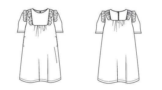 Paperikaava: SARA lasten mekko, koot 80-140cm 