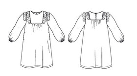 Paperikaava: SARA lasten mekko, koot 80-140cm 