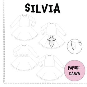 Paperikaava: SILVIA mekko, koot 92-140cm