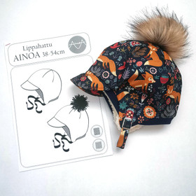 Paperikaava: AINOA lippahattu, koot 38-54cm