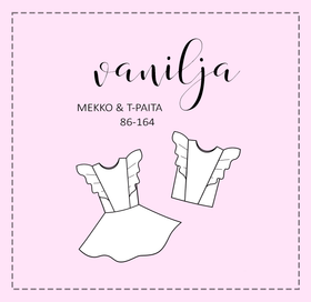 Paperikaava: VANILJA paita ja mekko, koot 86-164cm 