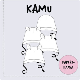 Paperikaava: KAMU korvaläpällinen pipo, koot 36-54cm