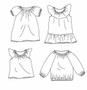 Paperikaava: MINTTU lasten mekko, paita ja toppi, koot 74-152cm