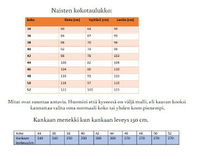 Paperikaava: AINO mekko, koot 34-52