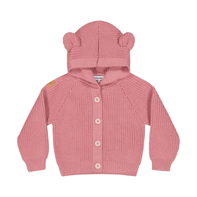 Merinovilla-neuletakki Bear Knit, Rosy