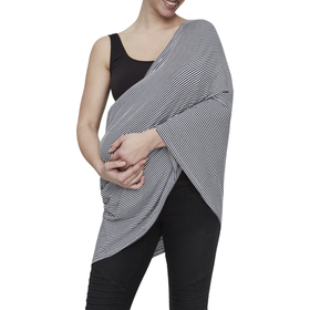 Raidallinen kantohuivi, musta/valkoinen