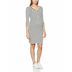 Raidallinen imetysmekko, musta/valkoinen