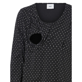 Pilkullinen imetysmekko, musta