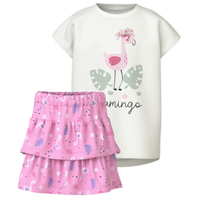 T-paita & hame -setti Vigea, Bright White