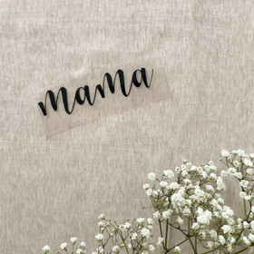 Silityskuva teksti: Mama, musta