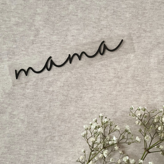 Silityskuva teksti: Mama, sirompi musta