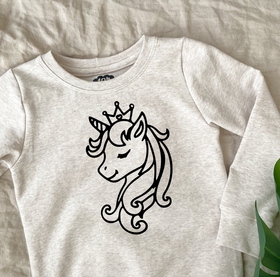 Silityskuva: Yksisarvinen kruunulla, kaksi kokoa