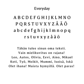 Silityskuva omalla tekstillä MINI - Eri värejä