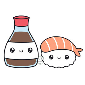 Värillinen Silityskuva: Sushisetti, pieni