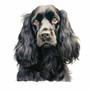 Värillinen Silityskuva: Cockerspanieli, musta, pieni tai iso
