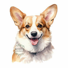 Värillinen Silityskuva: Corgi, pieni tai iso