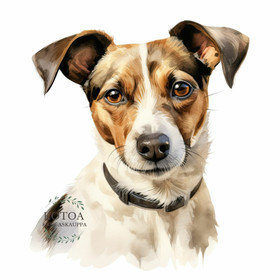 Värillinen Silityskuva: Jackrusselinterrieri, pieni tai iso