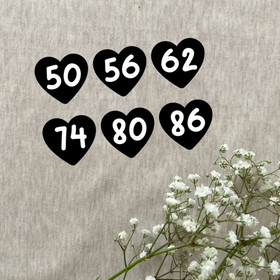 Silitettävät kokomerkit 10kpl : Sydän, eri värejä