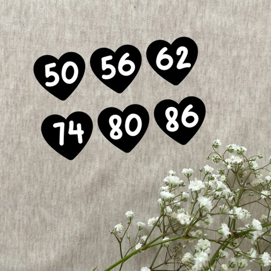 Silitettävät kokomerkit 10kpl : Sydän, eri värejä