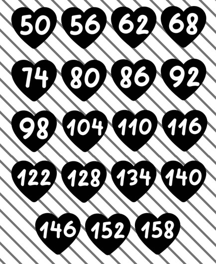 Silitettävät kokomerkit 10kpl : Sydän, eri värejä