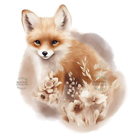 Värillinen Silityskuva: Boho Kettu, pieni 