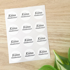 3cm Kiitos tilauksestasi -tarrat, 100kpl