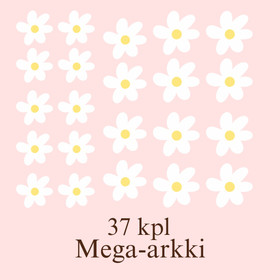 Värillinen Silityskuva: Valkoiset pikkukukat Mega-arkki