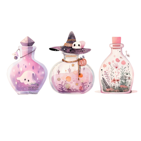 Värillinen Silityskuva: Taikaliemet, vaaleanpunainen