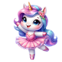 Värillinen Silityskuva: Ballerina Unicorn